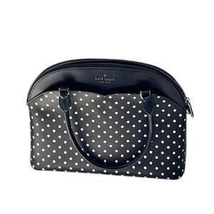 Kate Spade New York Payton Dome Satchel Navy Blue Small Polka Dot Pattern | EUC